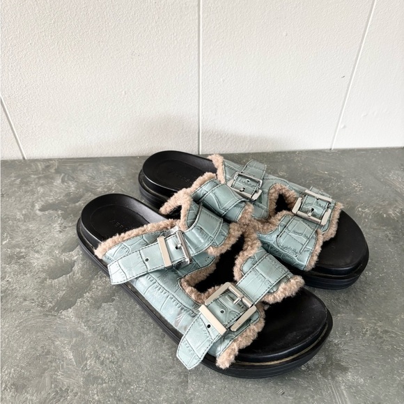 Aerosoles Olivia Slide Sandal for Women size 8 black tan blue - Picture 4 of 8